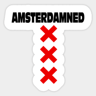 Amsterdamned Cross Sticker